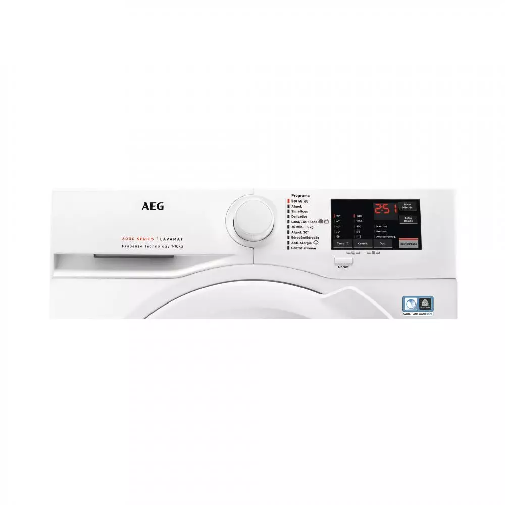 Lavadora AEG Serie 6000 ProSense® L6FBI147P Clase A 10 Kg 1400 rpm Blanco