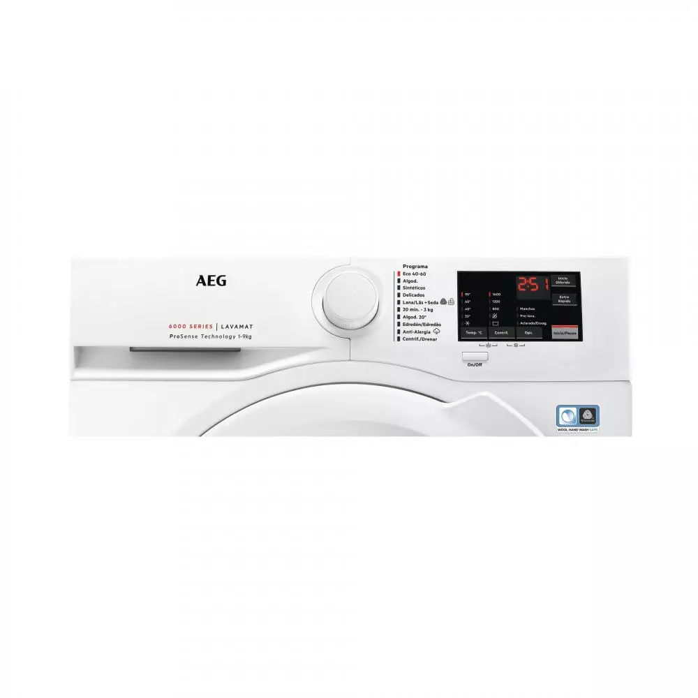 Lavadora AEG Serie 6000 ProSense® L6FBI947P Clase A 9 Kg 1400 rpm Blanco