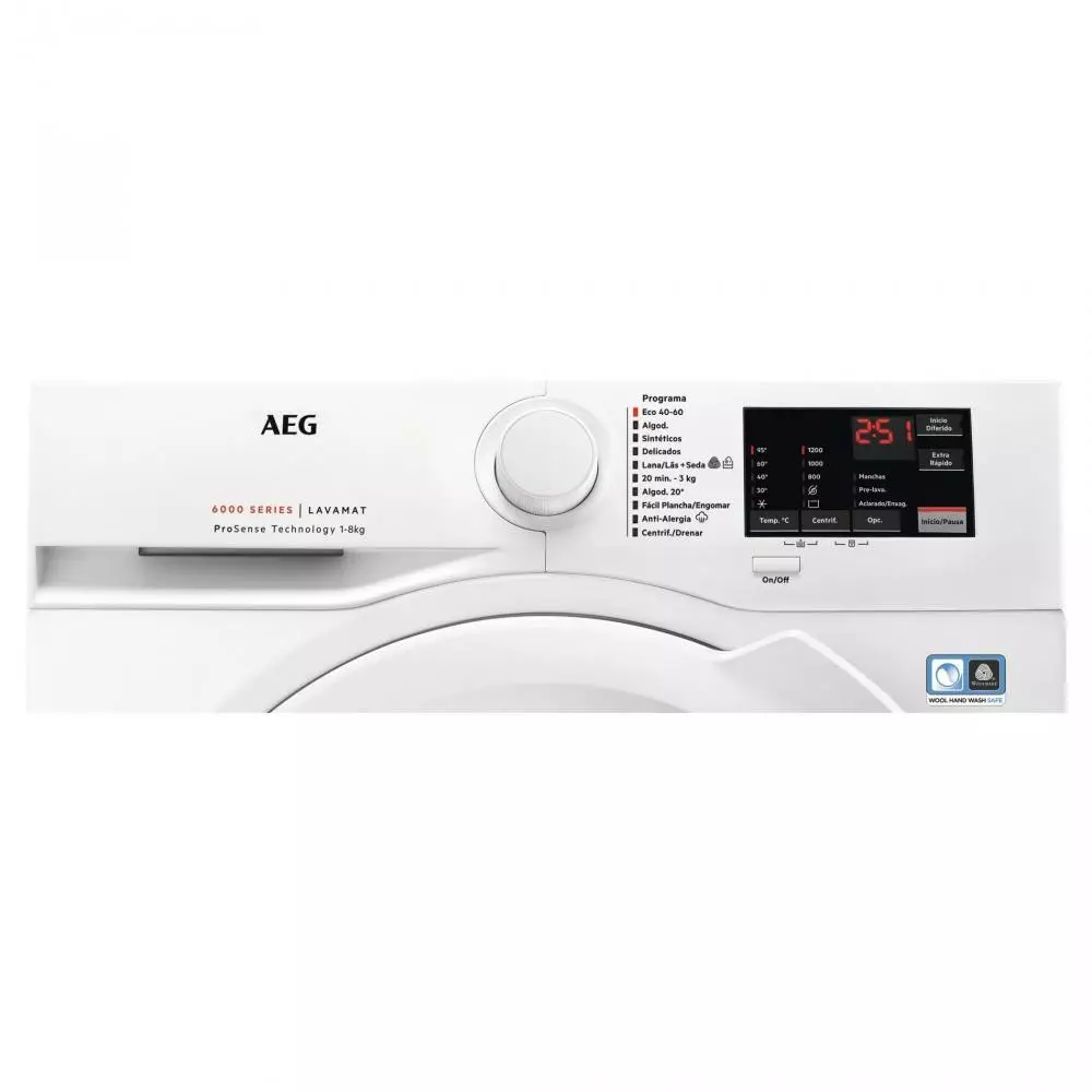 Lavadora AEG ProSense® LFA6I8272A Clase A 8 Kg 1200 rpm Blanco   - Serie 6000