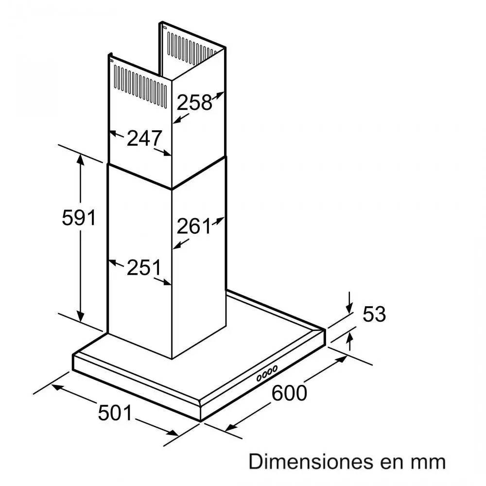 Campana decorativa Balay 3BC065MX 525 m3/h 59.8 cm