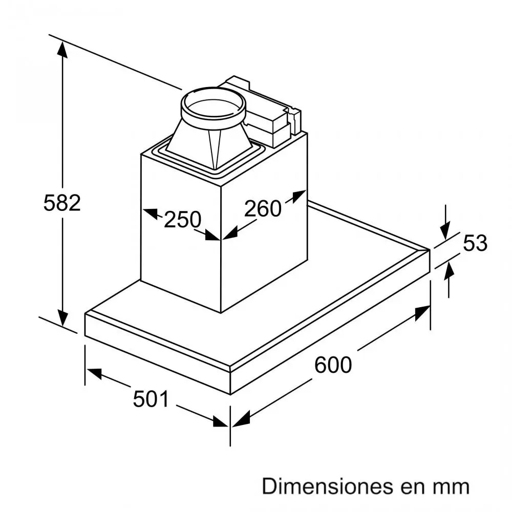 Campana decorativa Balay 3BC065MX 525 m3/h 59.8 cm