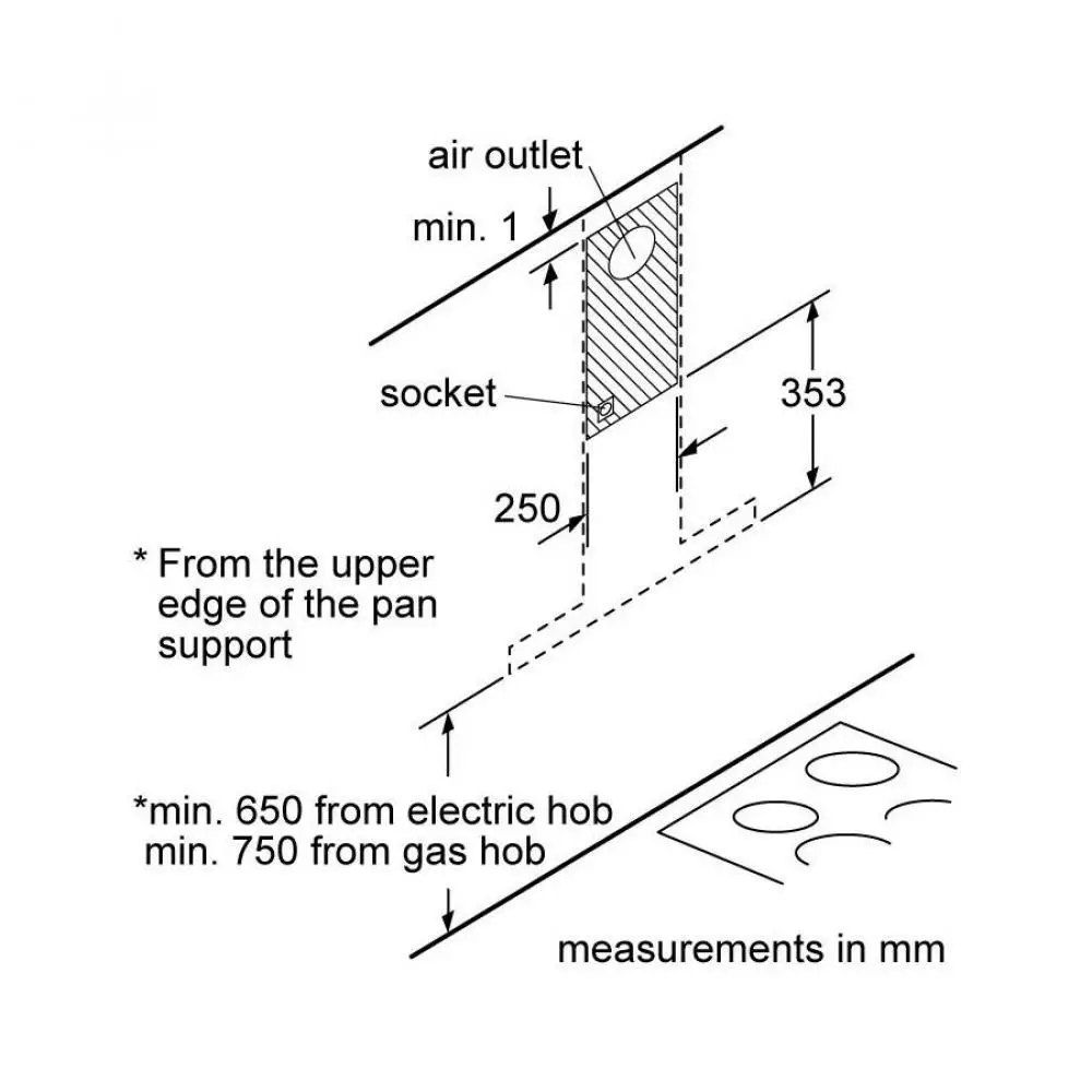 Campana decorativa Balay 3BC065MX 525 m3/h 59.8 cm