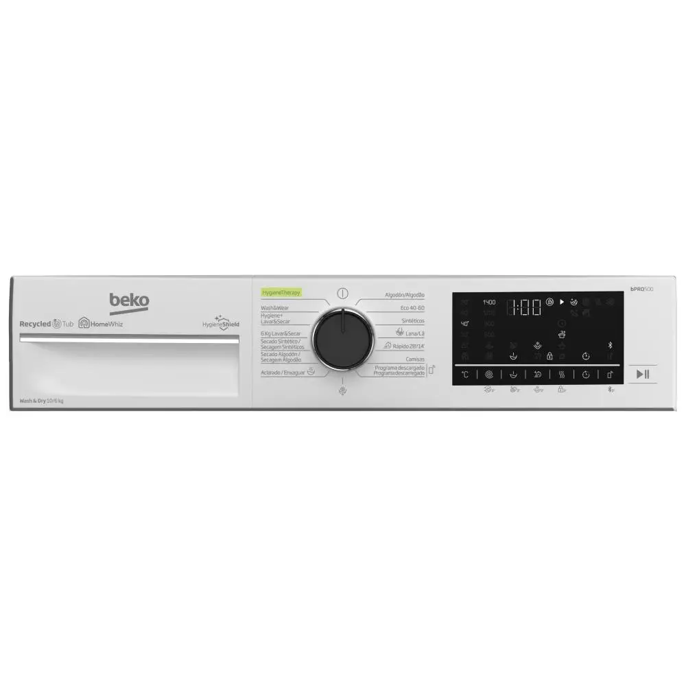 Lavadora Secadora Beko B5DFT510447W Clase D 10+6 Kg 1400 rpm Blanco - HygieneShield ProSmart SteamCure