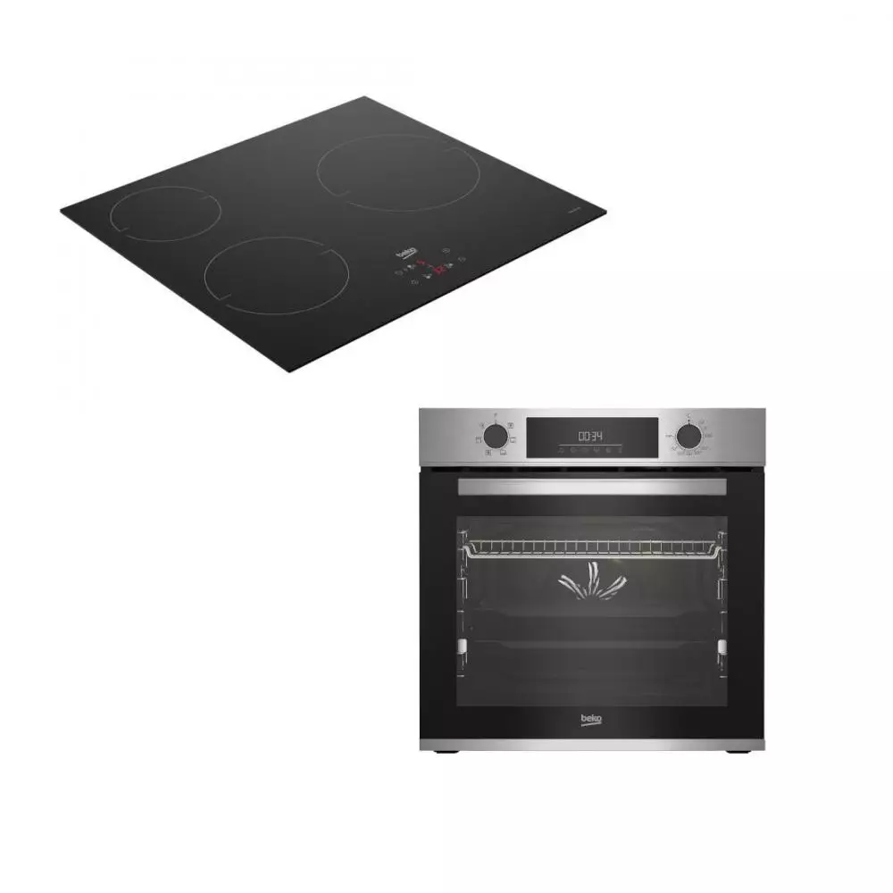 Horno Multifunción + Vitrocerámica Inducción Beko BBSE12340XD 3 Zonas