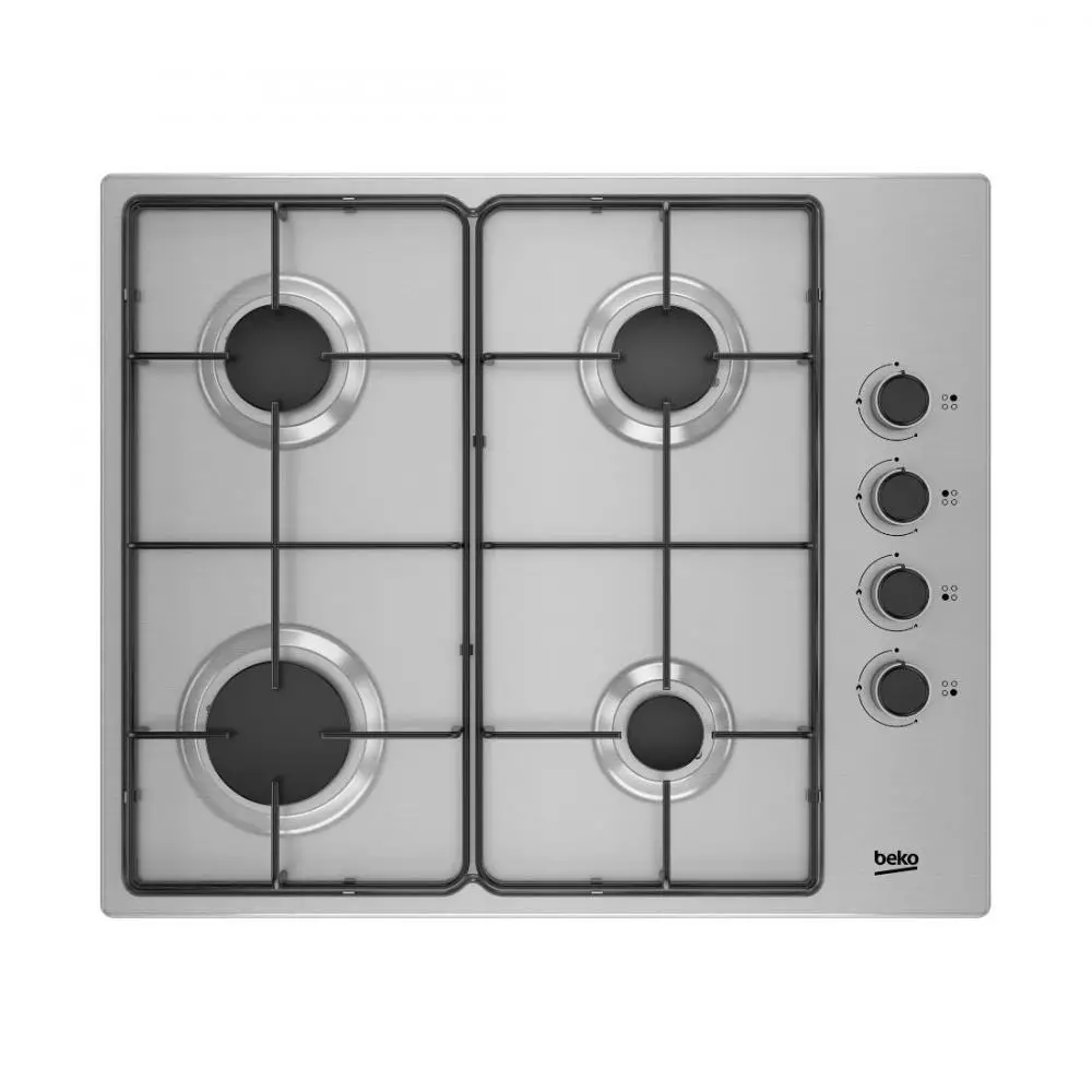 Encimera Beko HIGG64103SX 4 Zonas Gas Butano 58 cm
