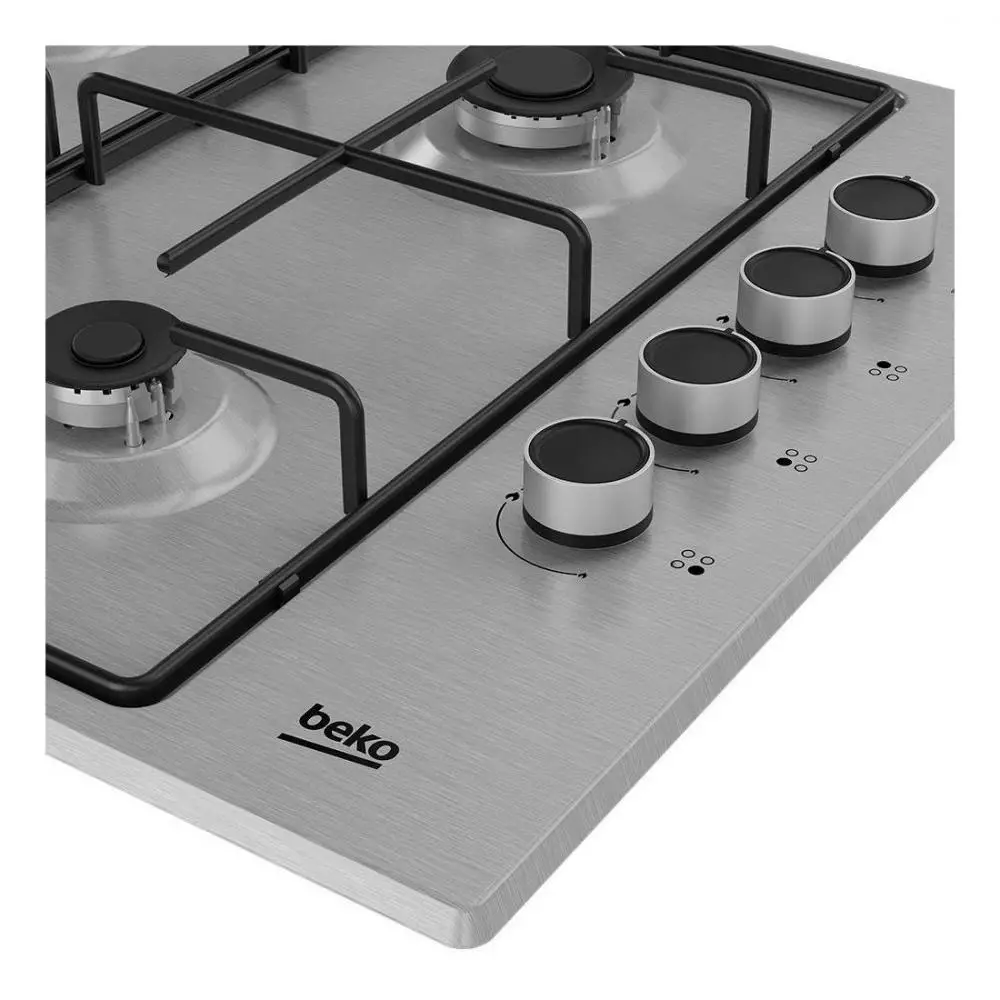 Encimera Beko HIGG64103SX 4 Zonas Gas Butano 58 cm