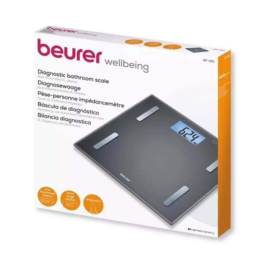 Báscula de baño digital diagnóstica Beuerar BF-180 Negra