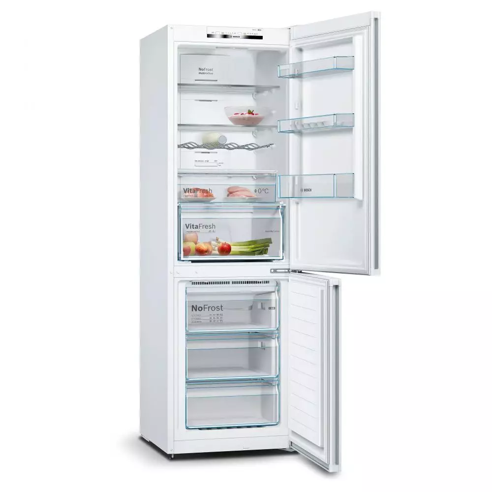 Frigorífico Combi  Bosch KGN362WED Clase E No Frost 1.86m Blanco Serie 4