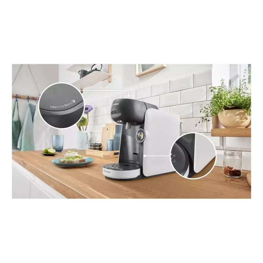 Cafetera de cápsulas Bosch Tassimo Finesse TAS16B4, 3,3 bar, 0,7 l, 1400 W, Blanco