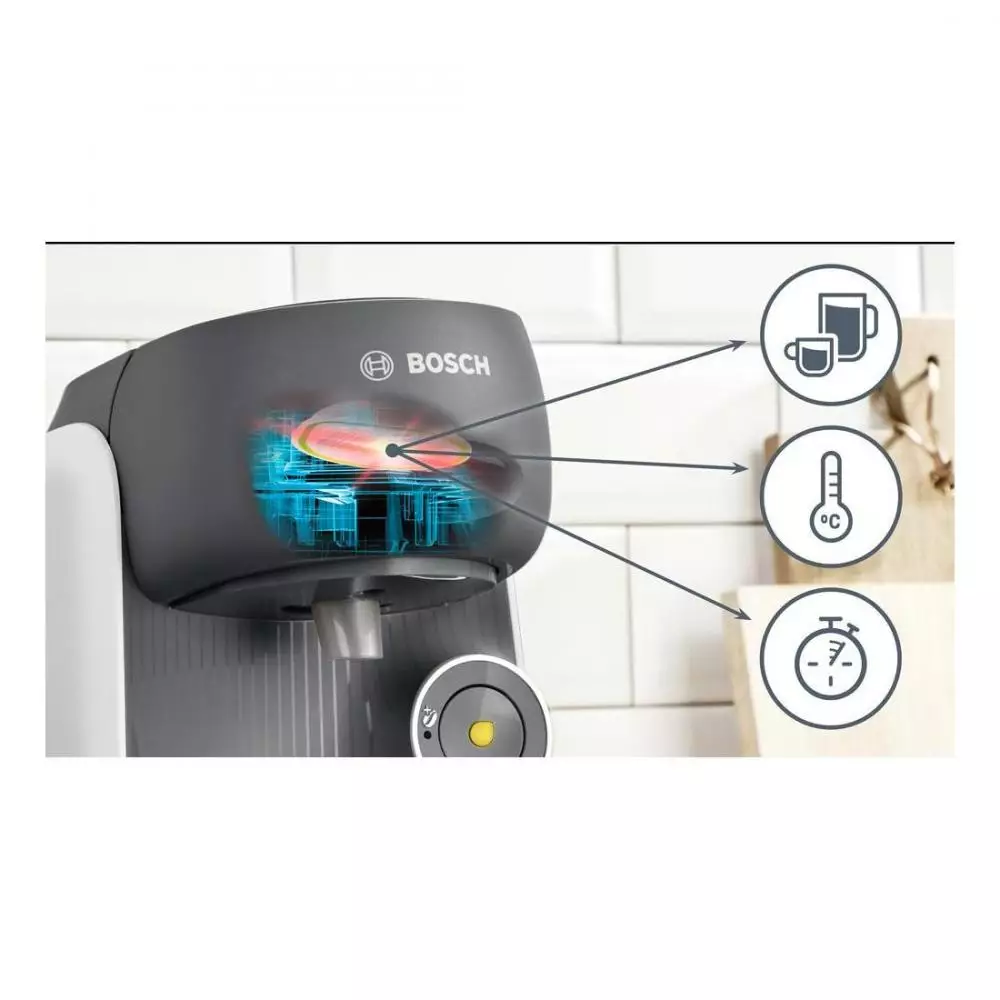 Cafetera de cápsulas Bosch Tassimo Finesse TAS16B4, 3,3 bar, 0,7 l, 1400 W, Blanco