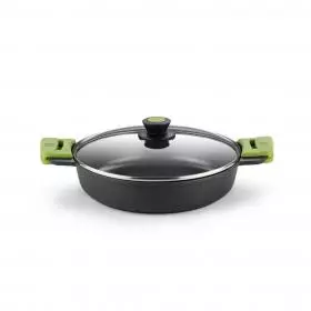 Cacerola Baja Bra Prior con Tapa de Cristal 24cm.