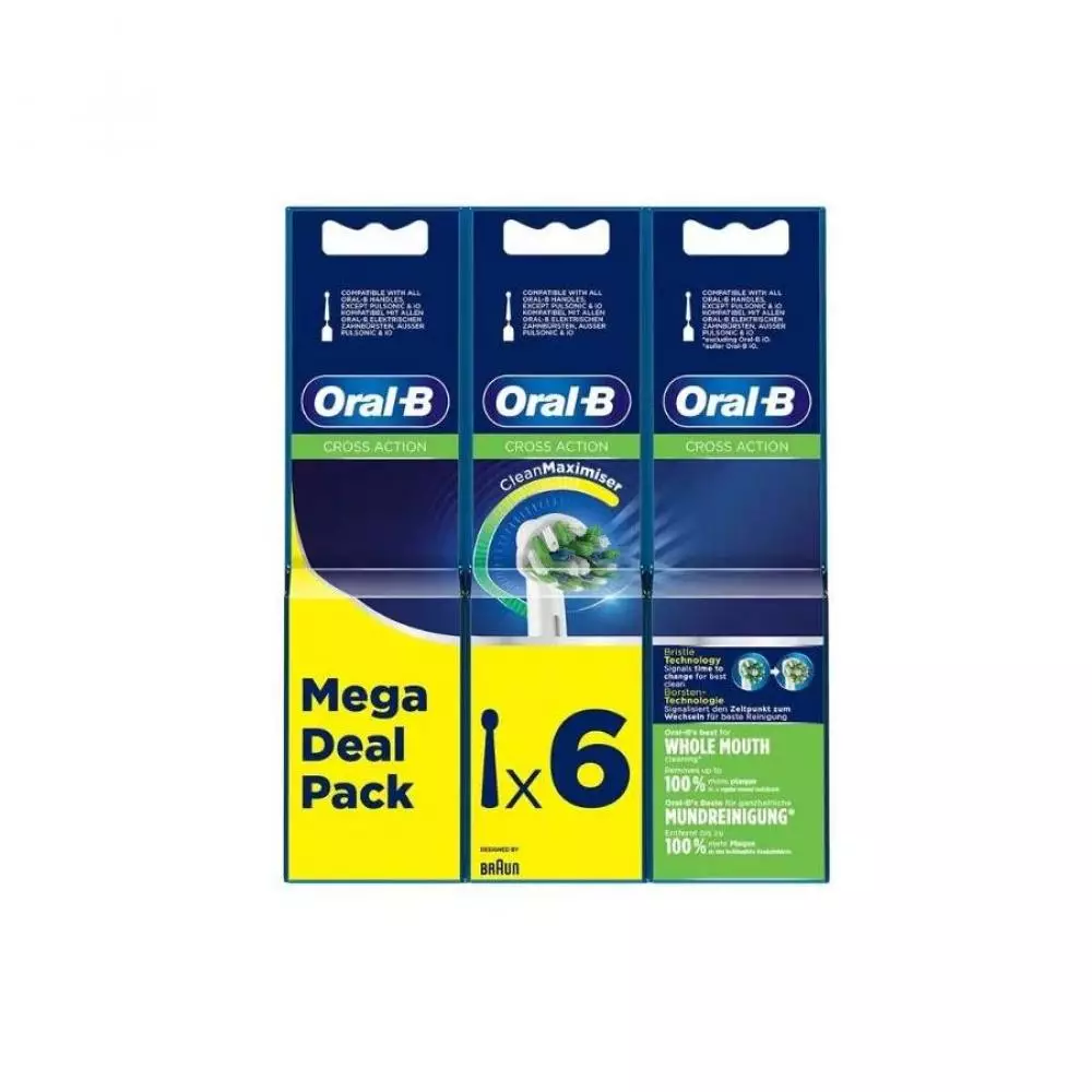 Pack de recambio de cabezal Braun Oral B Cross Action 6 unidades