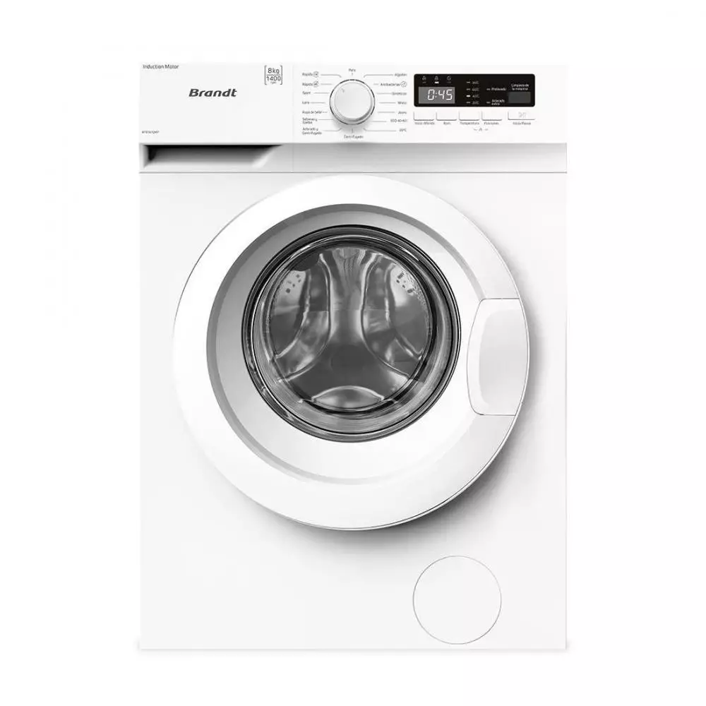 Lavadora Brandt WFB181QWP Clase A 8 Kg 1400 rpm Blanco