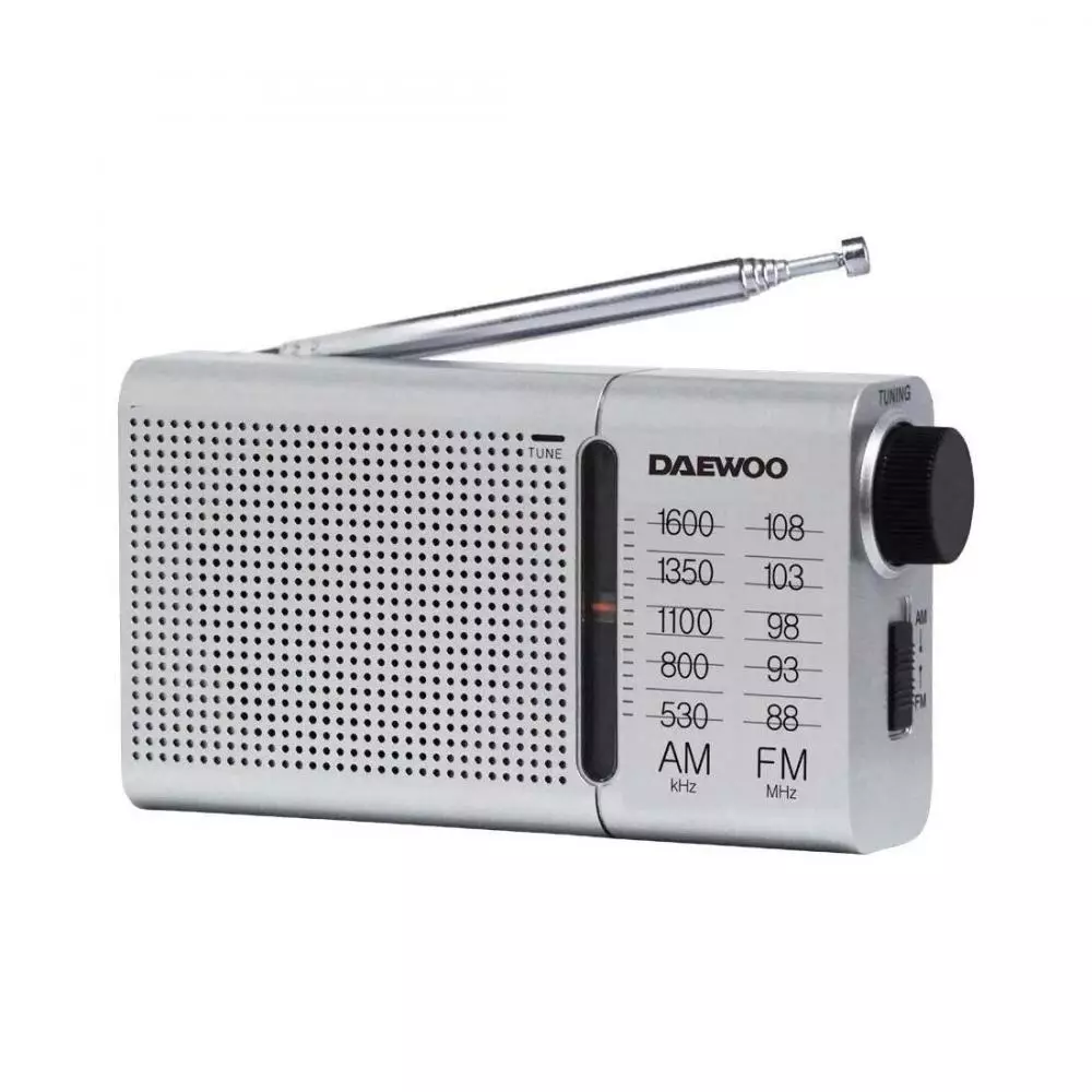 Radio portatil Daewoo DW1037 FM/AM con rueda para sintonizar emisoras