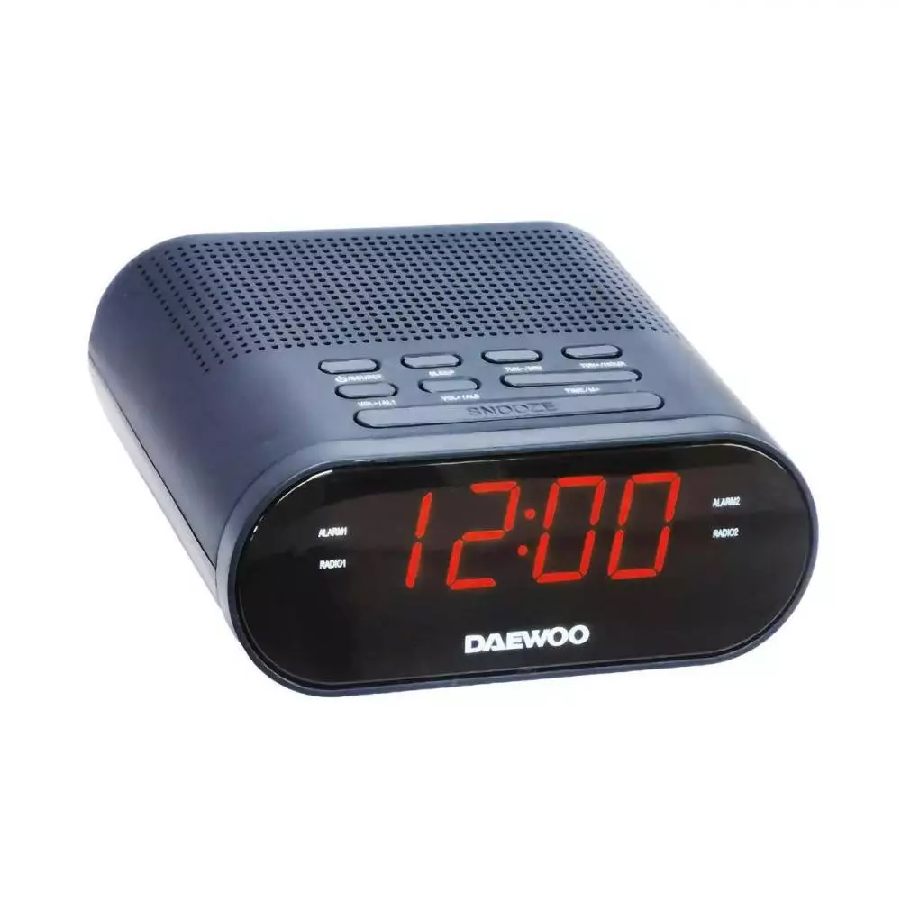 Radio despertador Daewoo DW1218 AM/FM digital con cable de 1,5m de longitud