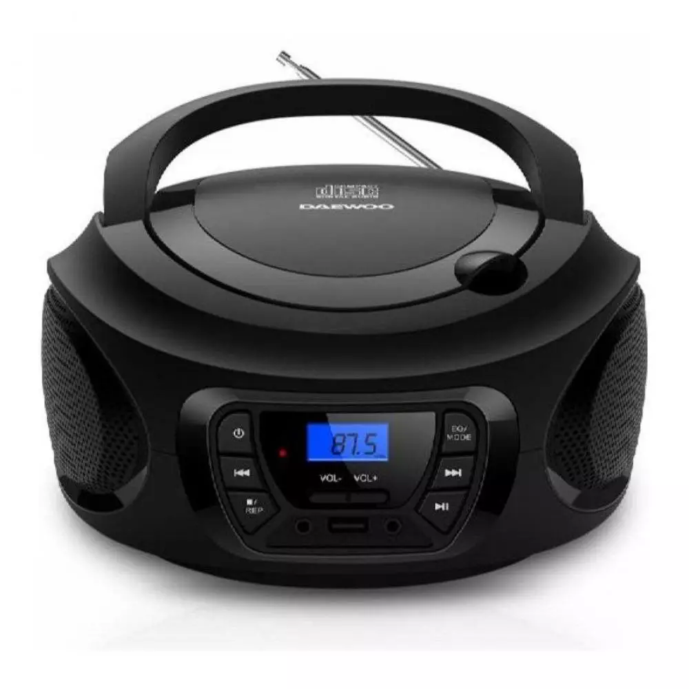 Radio CD Portátil Daewoo DW3011 con USB y Bluetooth Negra