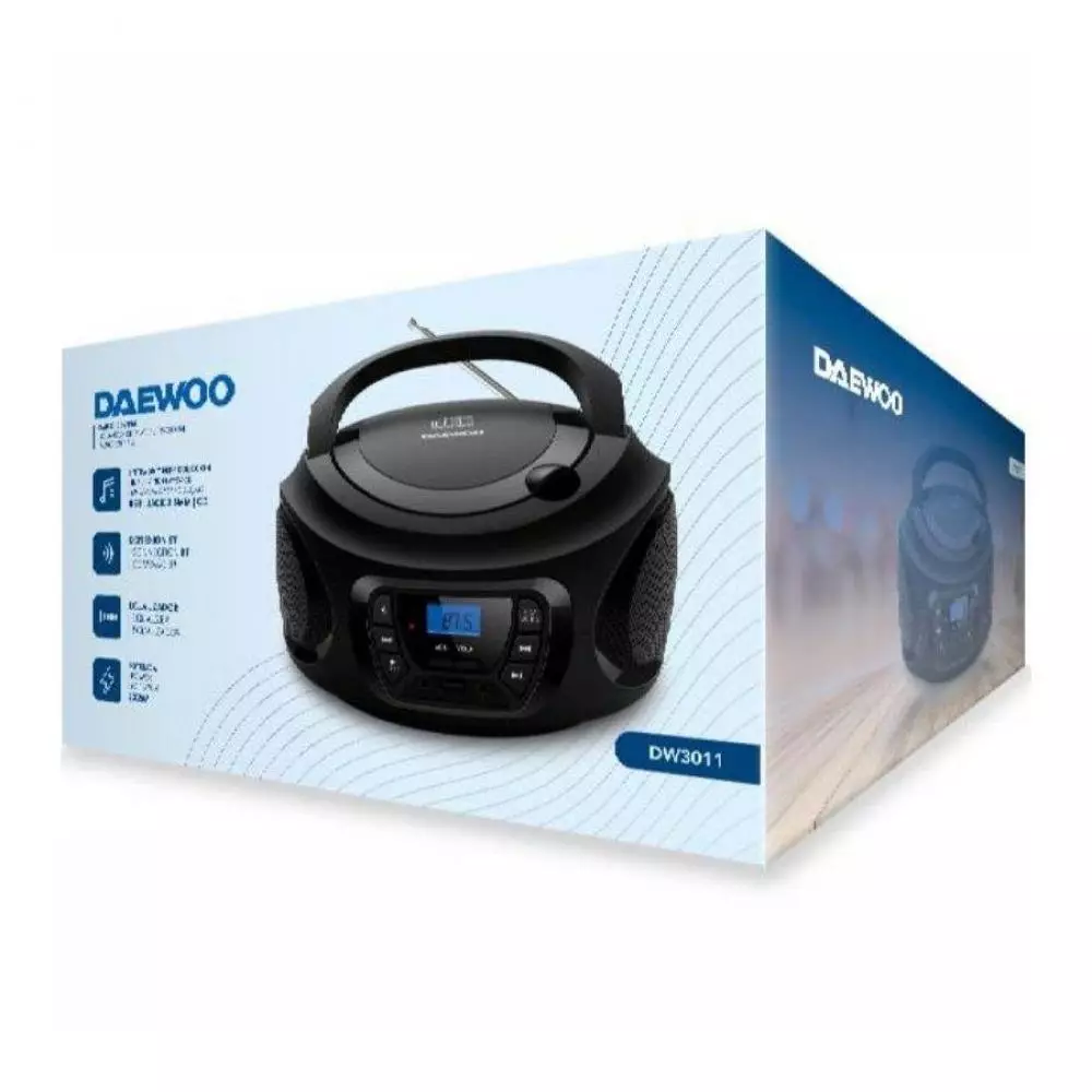 Radio CD Portátil Daewoo DW3011 con USB y Bluetooth Negra