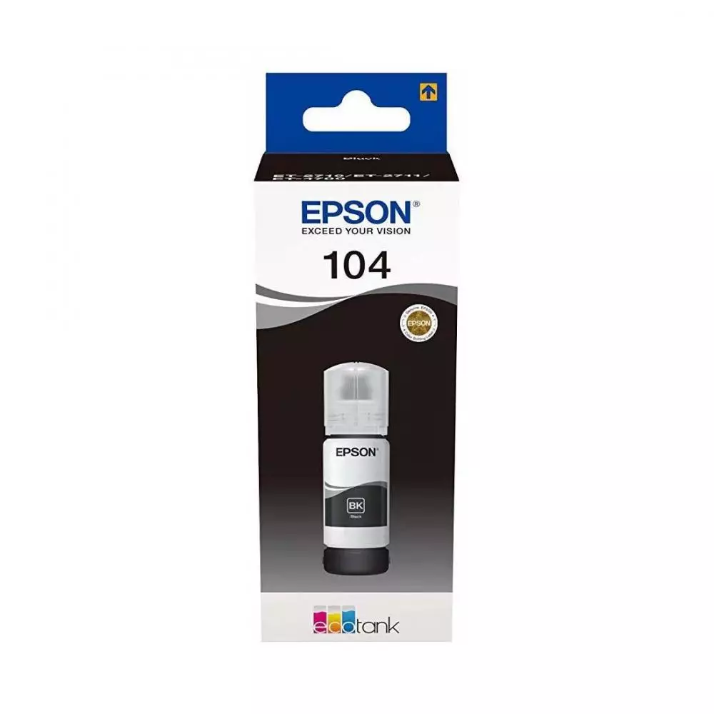 Botella Tinta Recargable Epson 104 Ecotank ET-2711 Negro