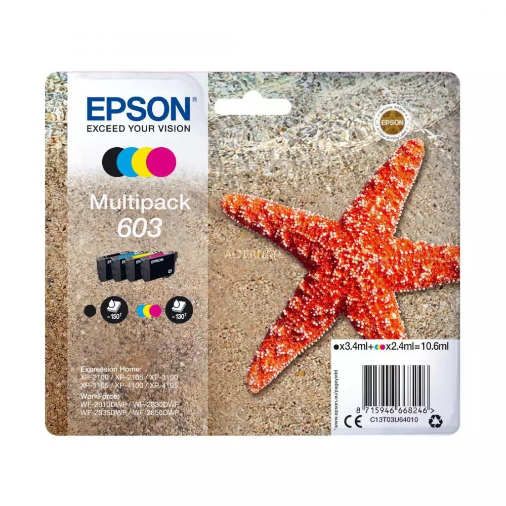 Multipack Tinta Epson 603 4 Tintas Cyan Magenta Amarillo Negro