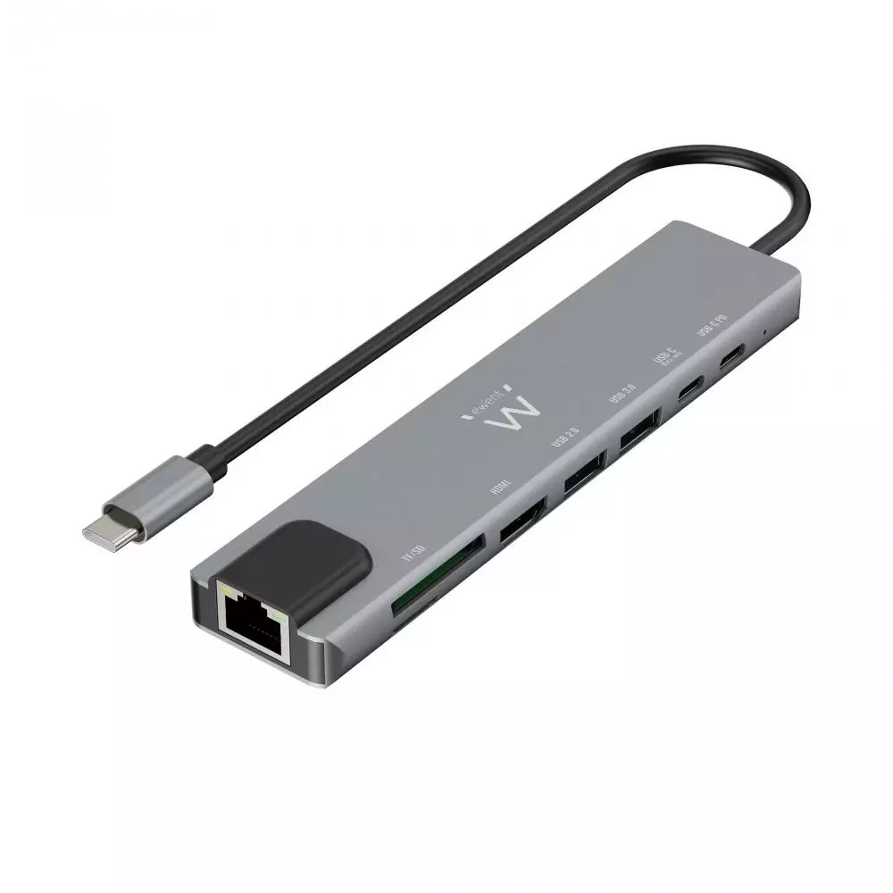 Docking Multipuerto Ewent EW1146 USB-C, 8 en 1, HDMI 4K