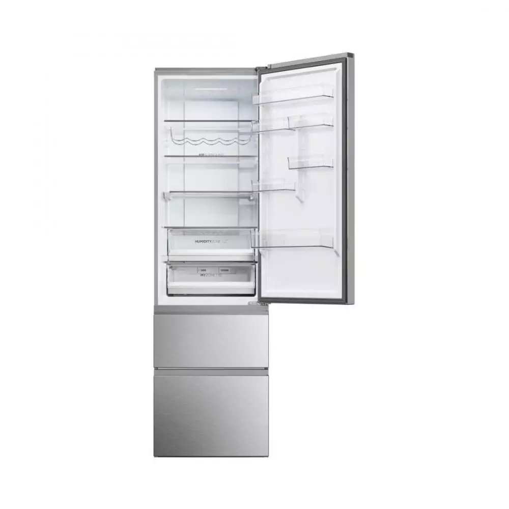 Frigorífico Combi  Haier 3D 60 Series 5 HTW5620ENMG Clase E No Frost 2.05m Plata