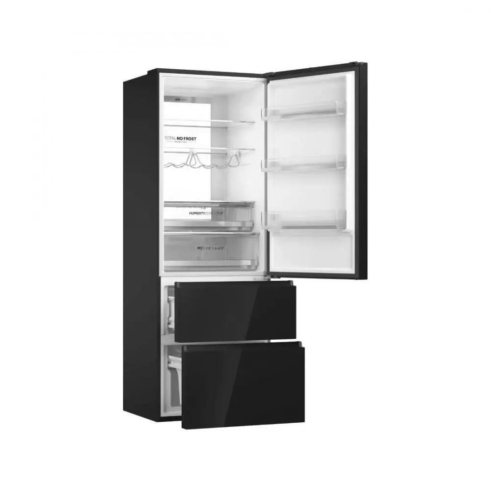 Frigorífico Combi Haier 3D Series 7 HTW7720DNGB Clase D No Frost 2.006m Negro - Ancho 70cm