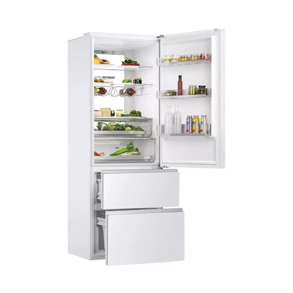 Frigorífico Combi Haier Combi 3D HTW7720DNGW Clase D No Frost 2.006m Blanco - Ancho 70 cm Series 7