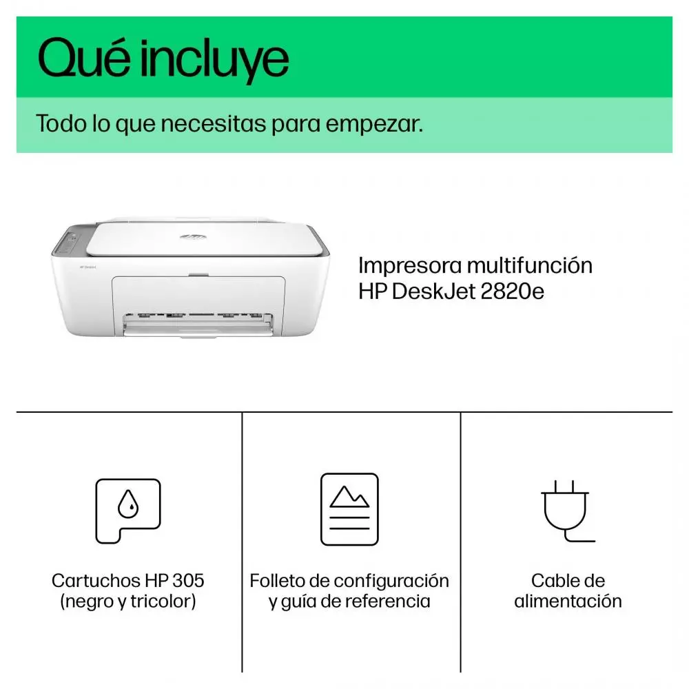 Impresora Multifunción HP Deskjet 2820E con Wi-Fi - 588K9B