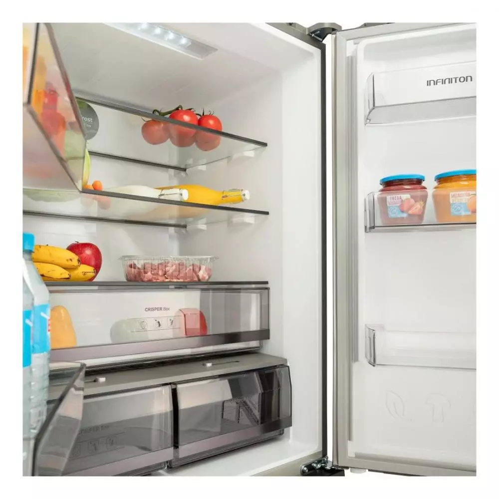 Frigorífico americano Infiniton AMCB-415CD82XET Clase E 1.825mX78.2cm No Frost Acero Inoxidable