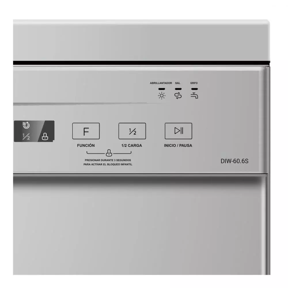 Lavavajillas Infiniton DIW-60.6S Clase E 12 Servicios 52 db Plata