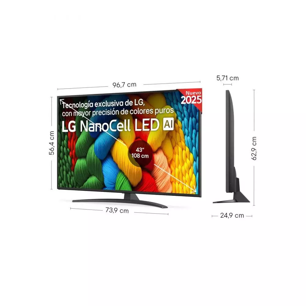 TV LED 43" LG 43NANO81A6A Nanocell 4k Ultra HD HDR Smart TV