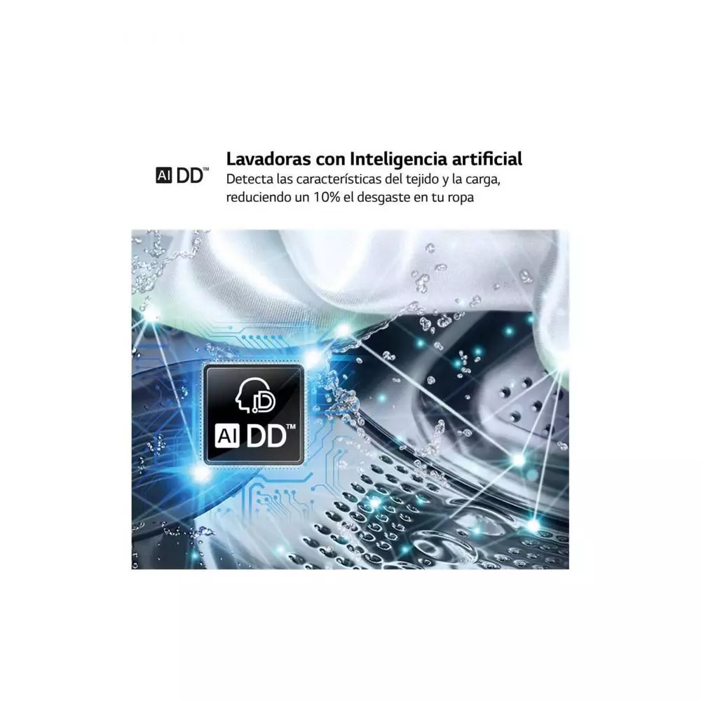 Lavadora LG F2WR5S09A0W AI Direct Drive Clase A 9 Kg 1200 rpm Negro   - Fondo especial 47.5cm