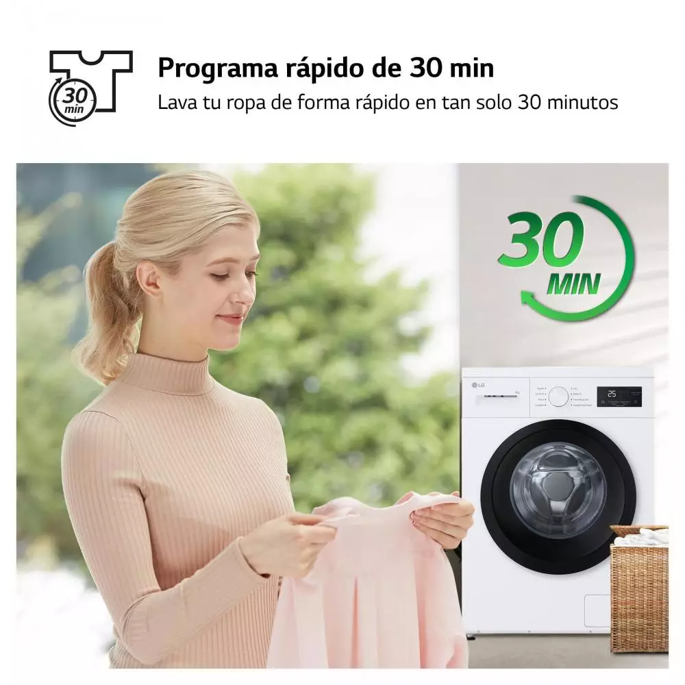 Lavadora LG F4A10S8NWK Clase A 8 Kg 1400 rpm Blanco   Serie 100