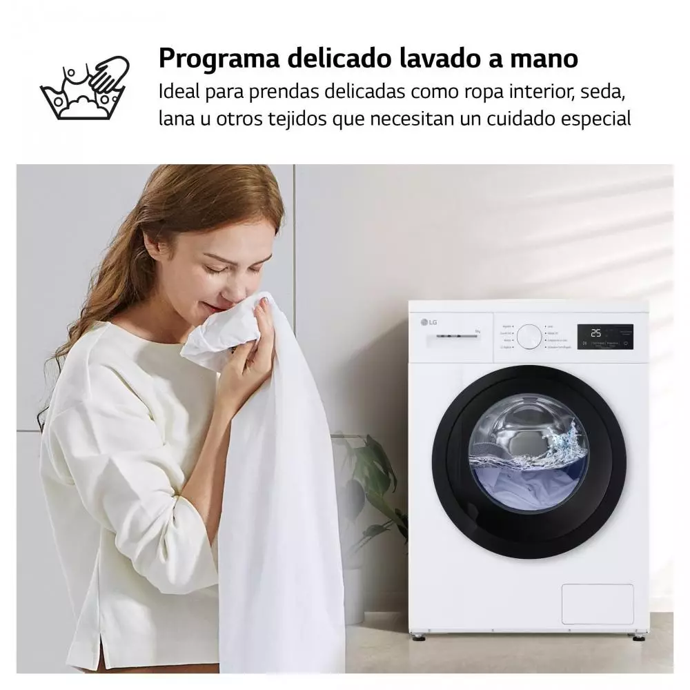 Lavadora LG F4A10S8NWK Clase A 8 Kg 1400 rpm Blanco   Serie 100