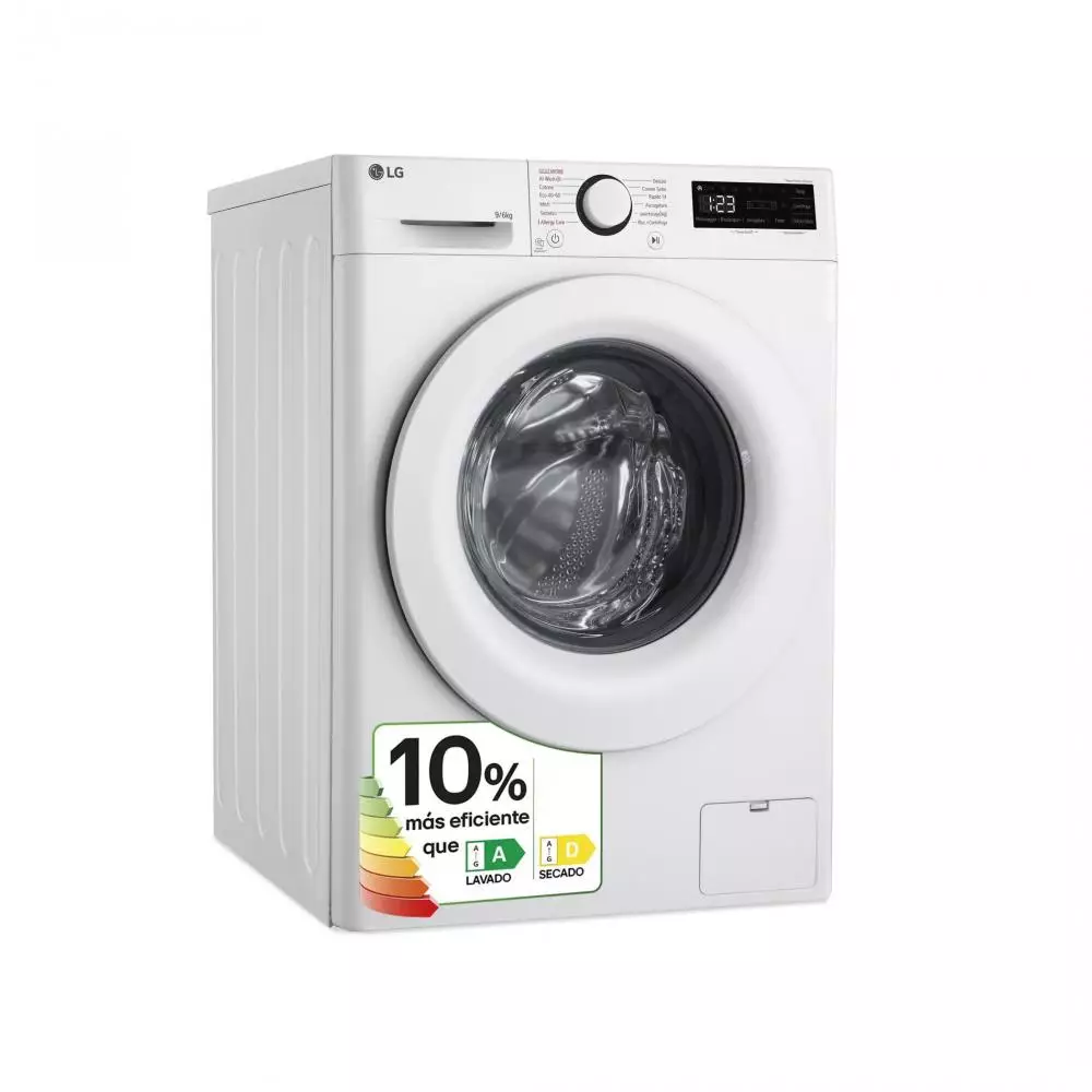 Lavadora Secadora LG Serie 500 F4DR5009A3W Clase A 9+6 Kg 1400 rpm Blanco - Vapor