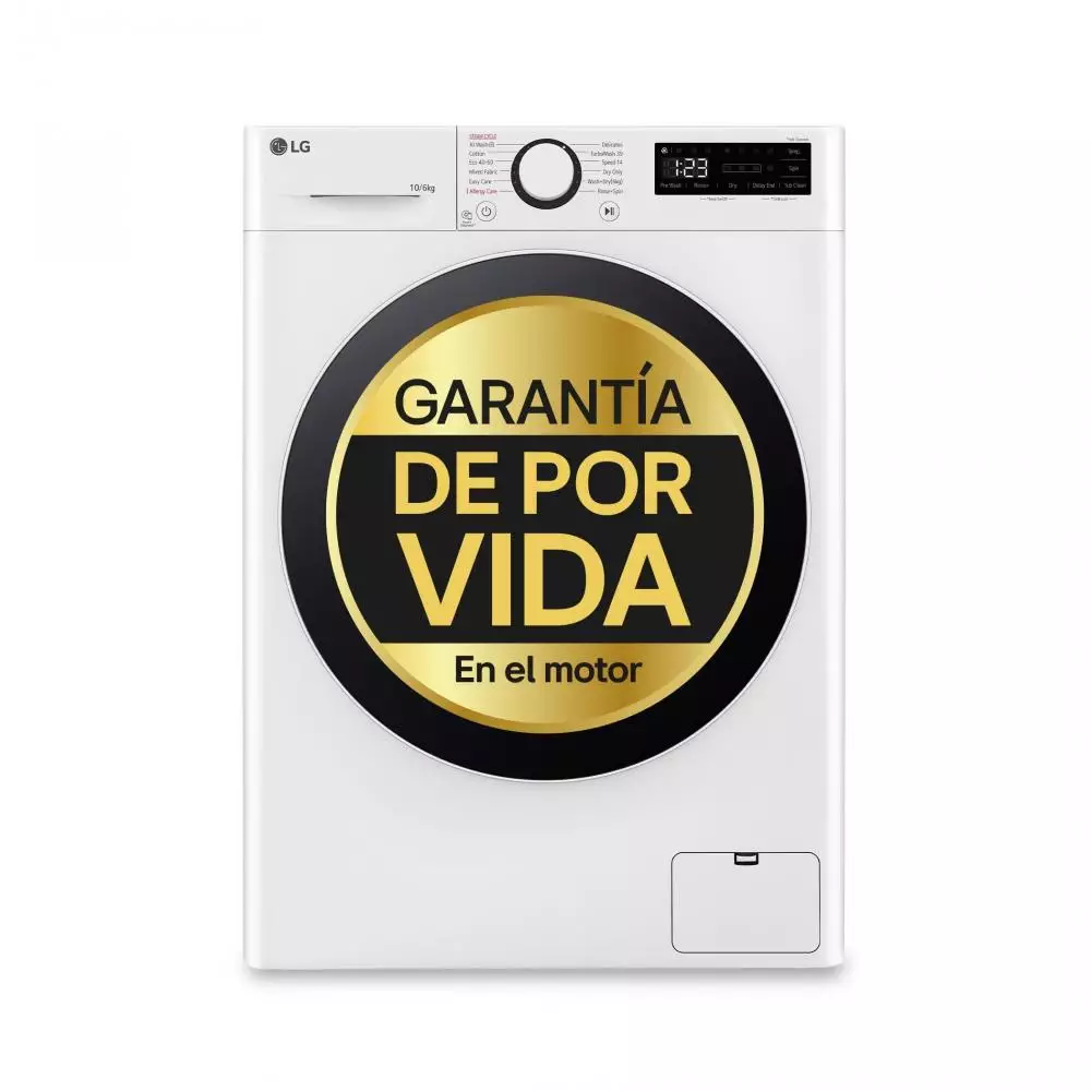 Lavadora Secadora LG F4DR6010A0W Serie 600 Clase A 10+6 Kg 1400 rpm Blanco AI Direct Drive TM