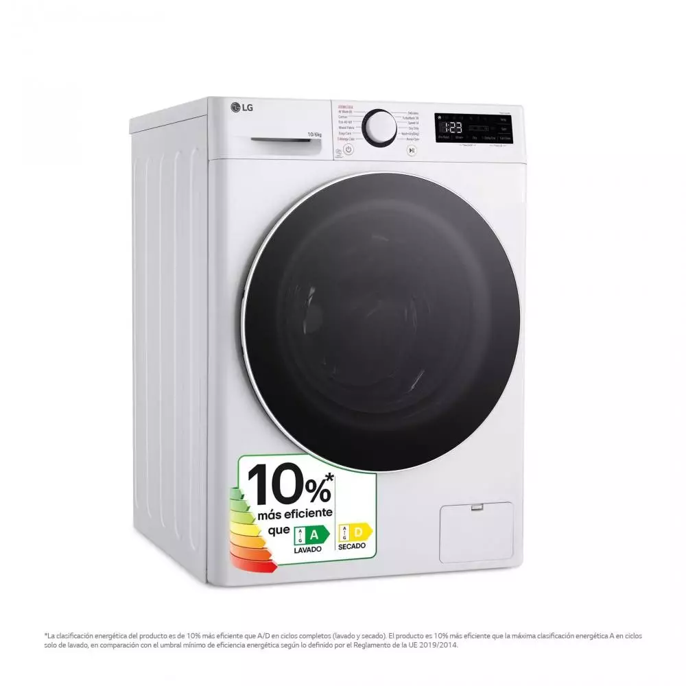 Lavadora Secadora LG F4DR6010A0W Serie 600 Clase A 10+6 Kg 1400 rpm Blanco AI Direct Drive TM