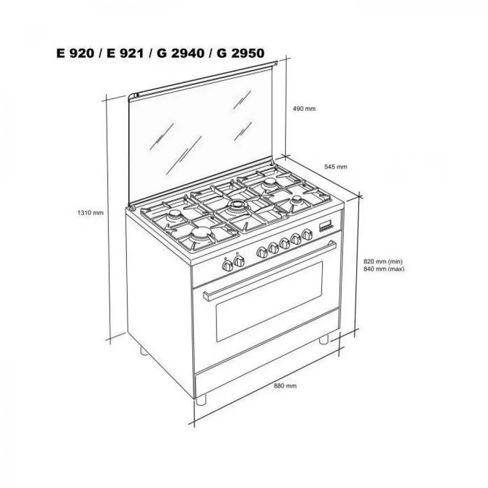 Cocina a gas Meireles G 2950 DV TE W 5 Zonas Butano/Propano 88 cm