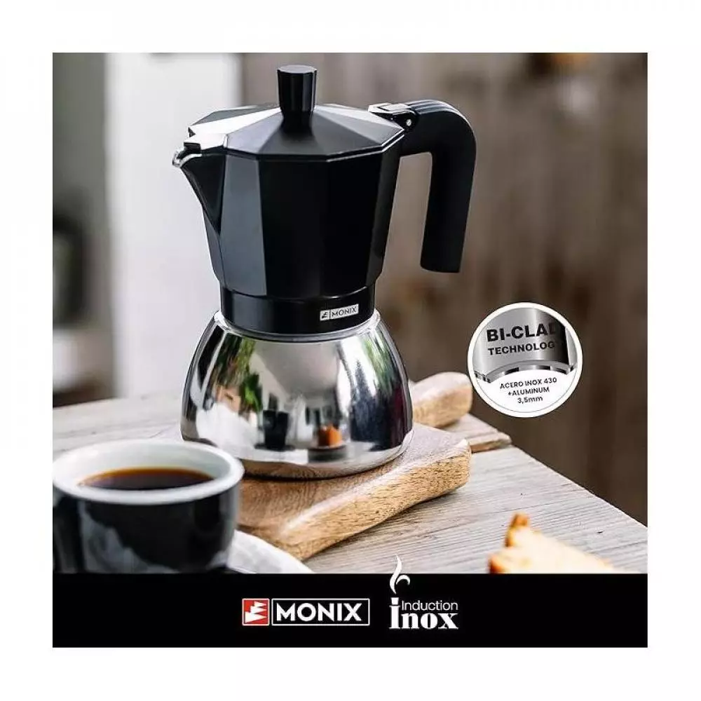 Cafetera Monix M863003 Apta para inducción 3 Tazas
