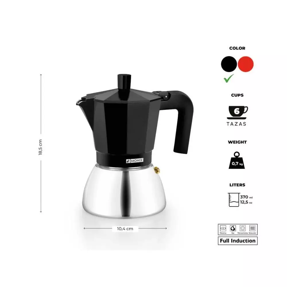 Cafetera Monix M863006 Apta para inducción 6 Tazas