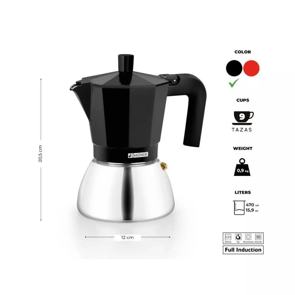 Cafetera Monix M863009 Apta para inducción 9 Tazas