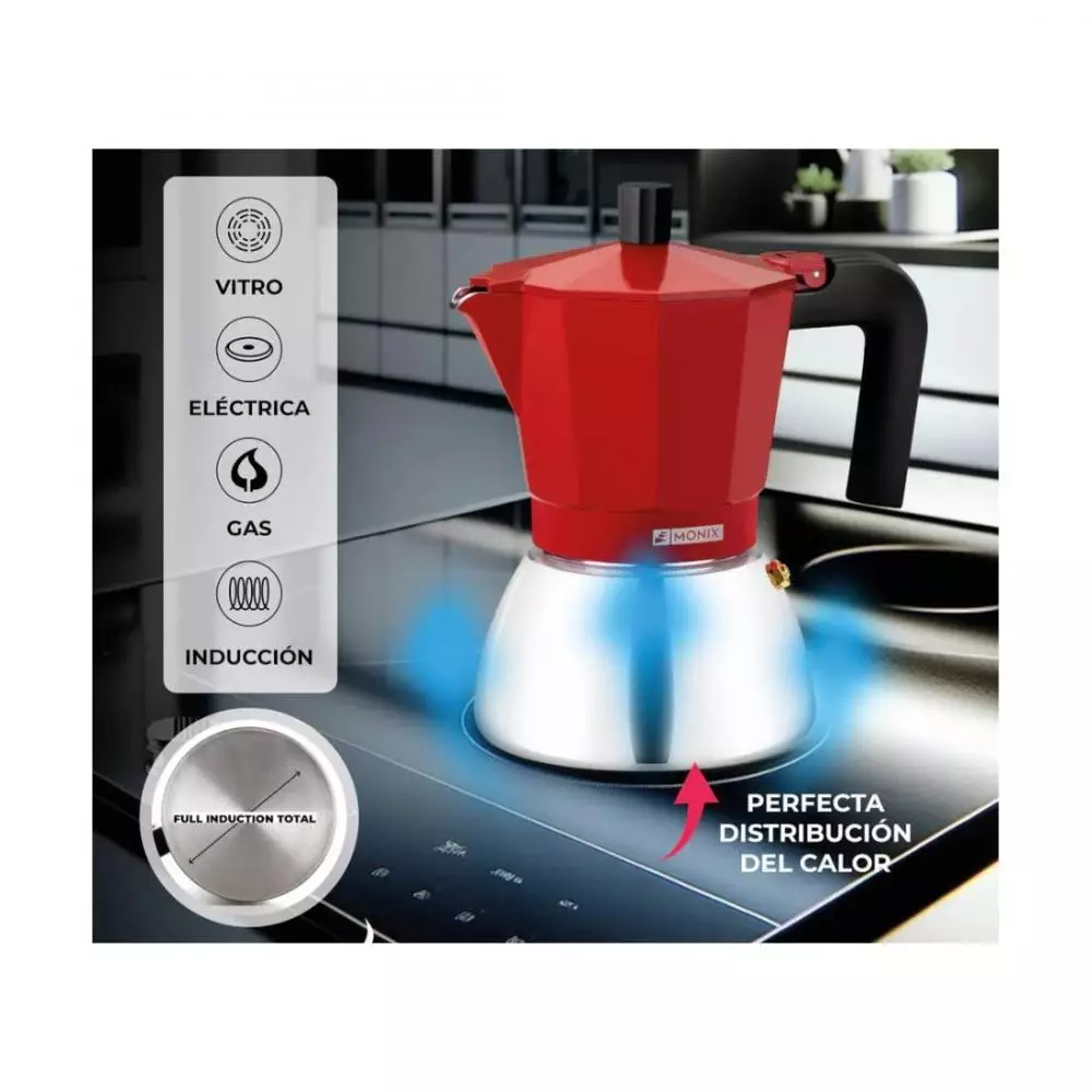 Cafetera Monix M863103 Apta para inducción 3 Tazas