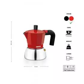 Cafetera Monix M863103 Apta para inducción 3 Tazas.