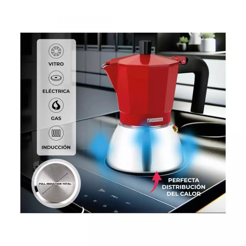 Cafetera Monix M863106 Apta para inducción 6 Tazas