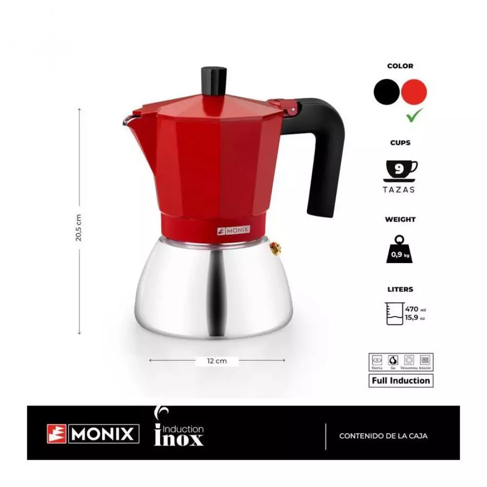 Cafetera Monix M863109 Apta para inducción 9 Tazas