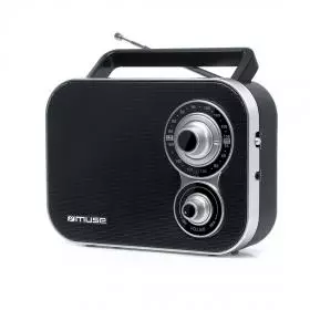 Radio retro portátil Muse M-051 R negra.