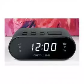 Radio Reloj Alarma MUSE M10CR Negro.