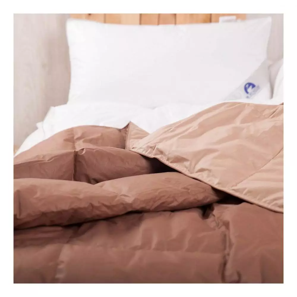 Manta nórdica Nordream plaid de plumón color marrón