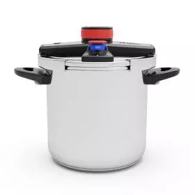 Olla a presión Orbegozo HP 8200 8L con sistema EasyLock apta para todo tipo de fuegos.