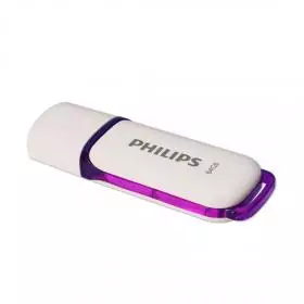 Pen Drive 2.0 Philips Snow 64GB Blanco y Morado.